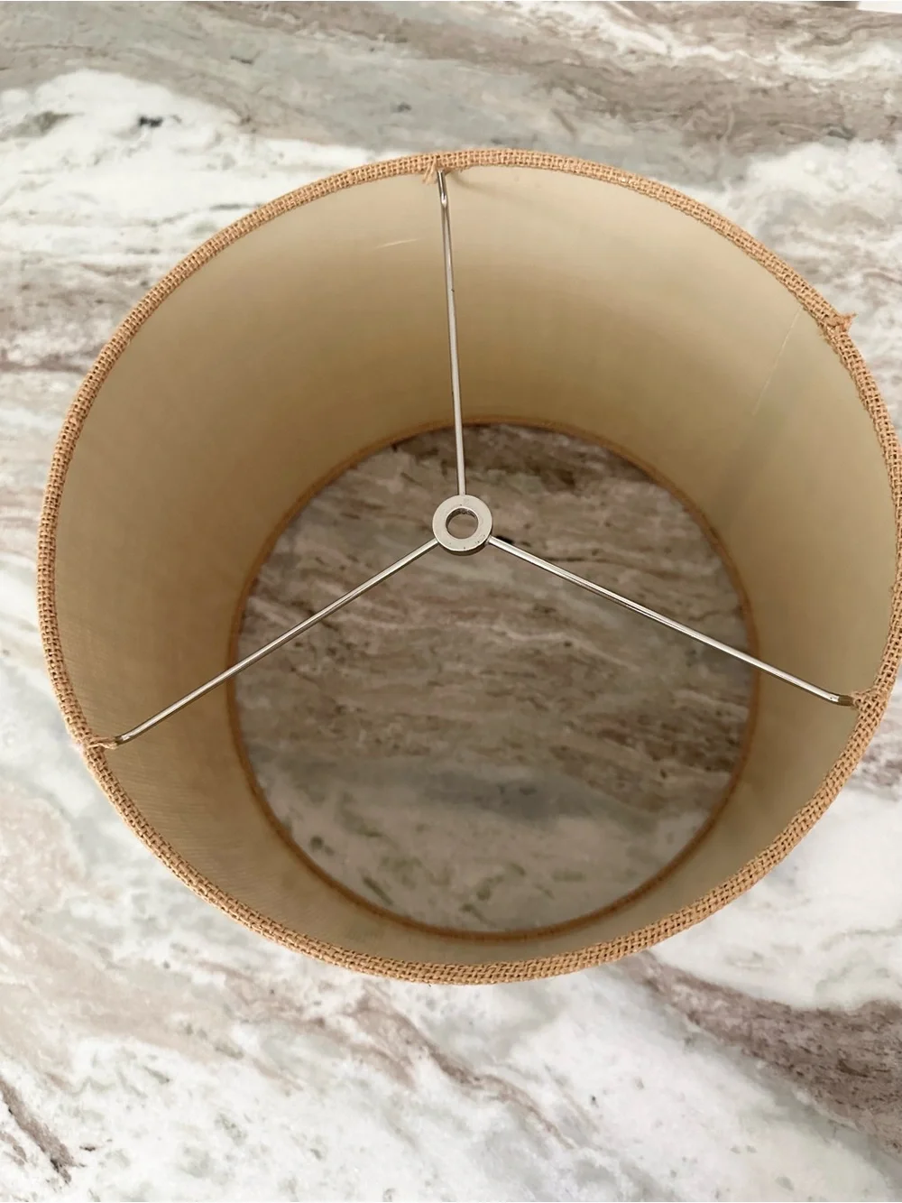 Tan Burlap Drum Table Lamp Shade